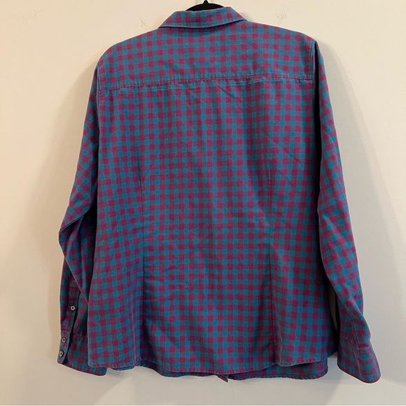 Women’s Orvis teal and pink plaid button down shirt size XL - Picture 4 of 4
